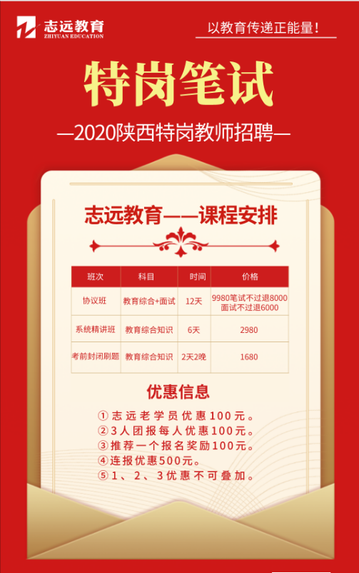2020陕西特岗教师考试招5730人公告|职位表|考试时间(图1)