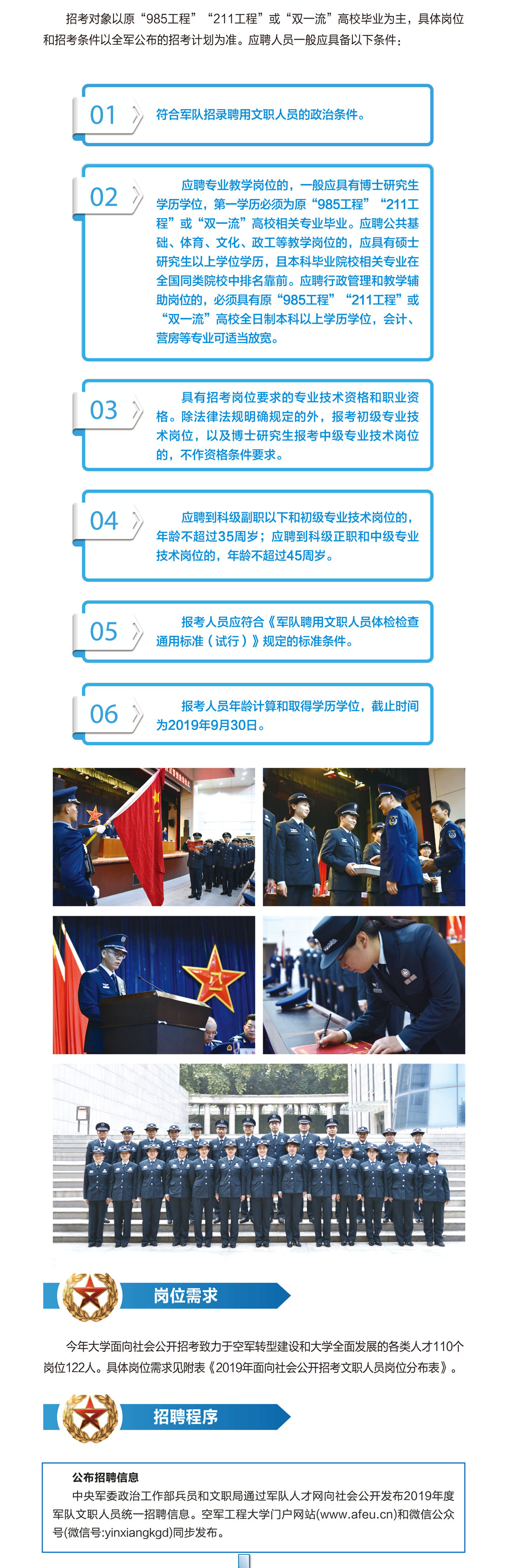 2019年空军工程大学文职人员招聘简章|122人(图2)