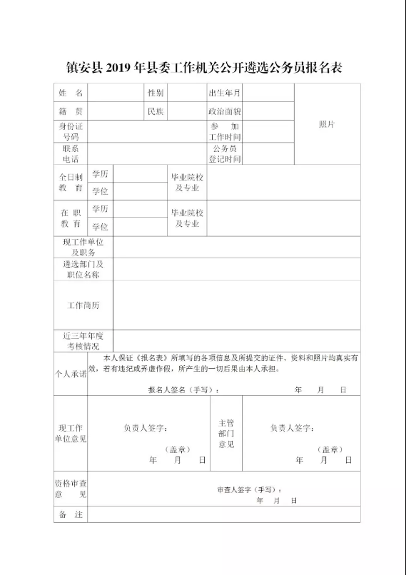 镇安县2019年县委工作机关公开遴选公务员公告(图1)