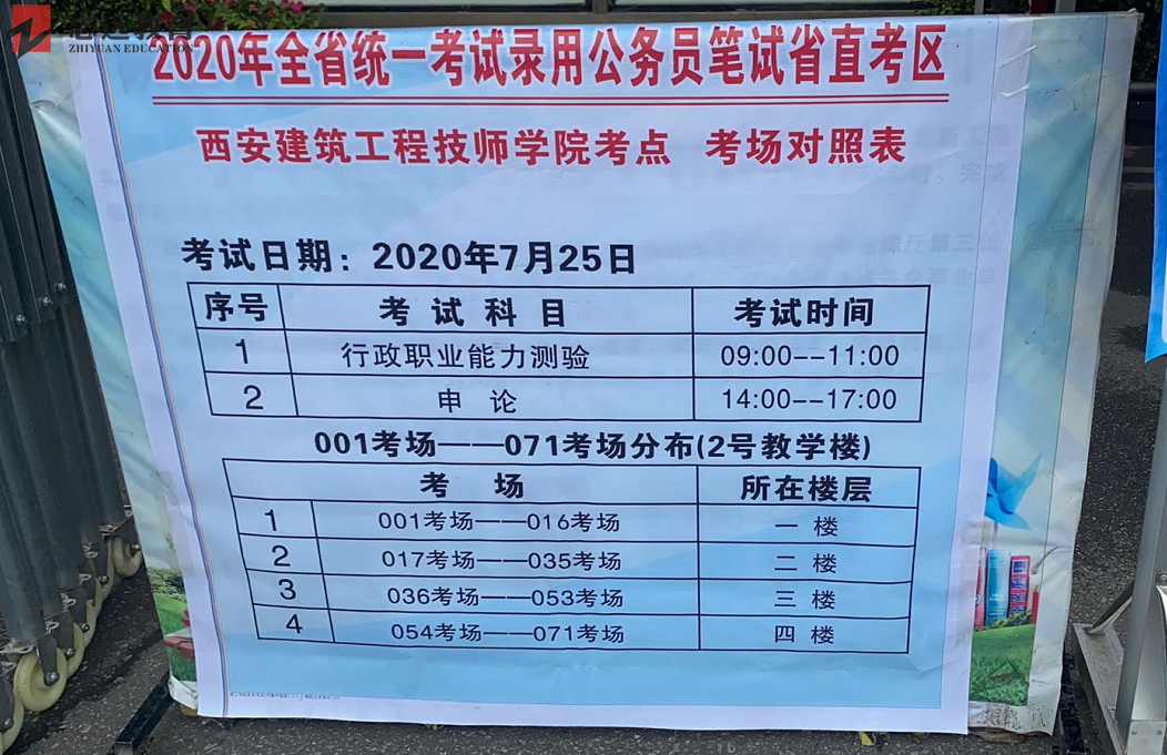 2020陕西公务员考试西安考点(西安建筑工程技师学院)(图1)