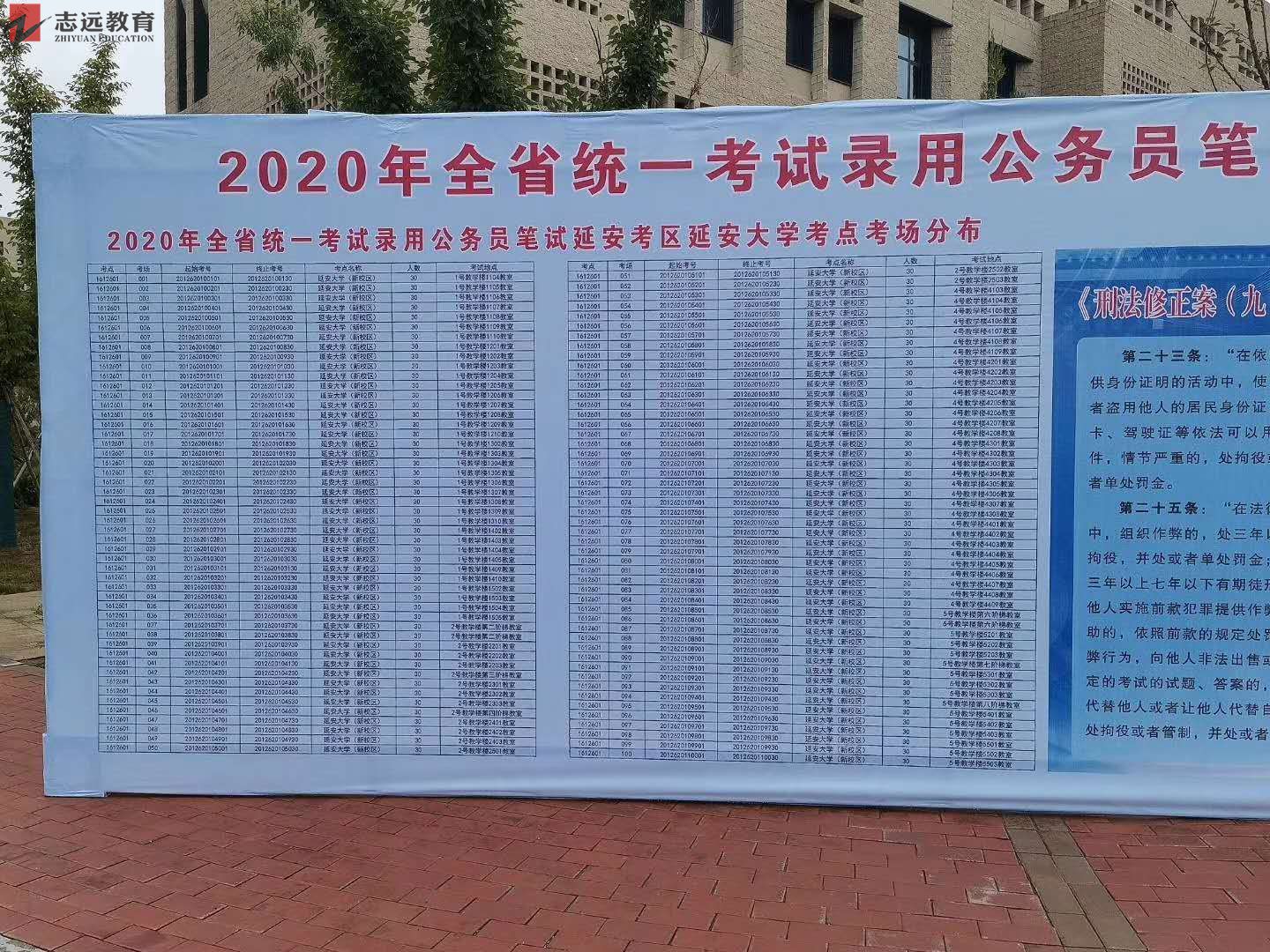 2020陕西公务员考试延安考点(延安大学)(图1)